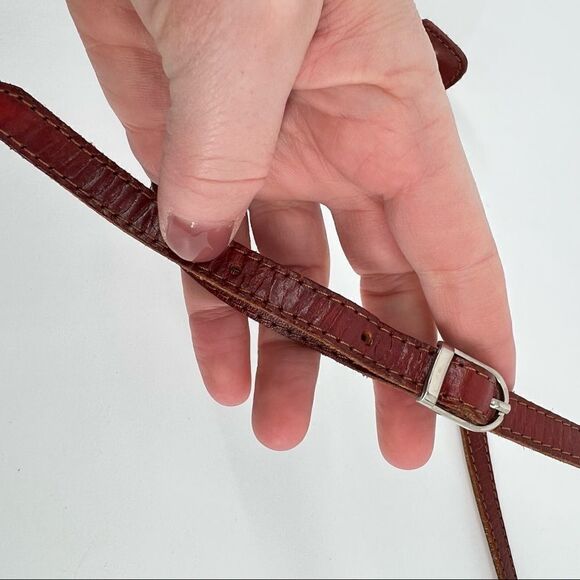 Vintage Floral Tooled Leather Crossbody Bag Hawaii woven Vintage purse - Picture 10 of 12